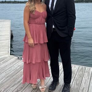 Elegant Pink tiered Dress